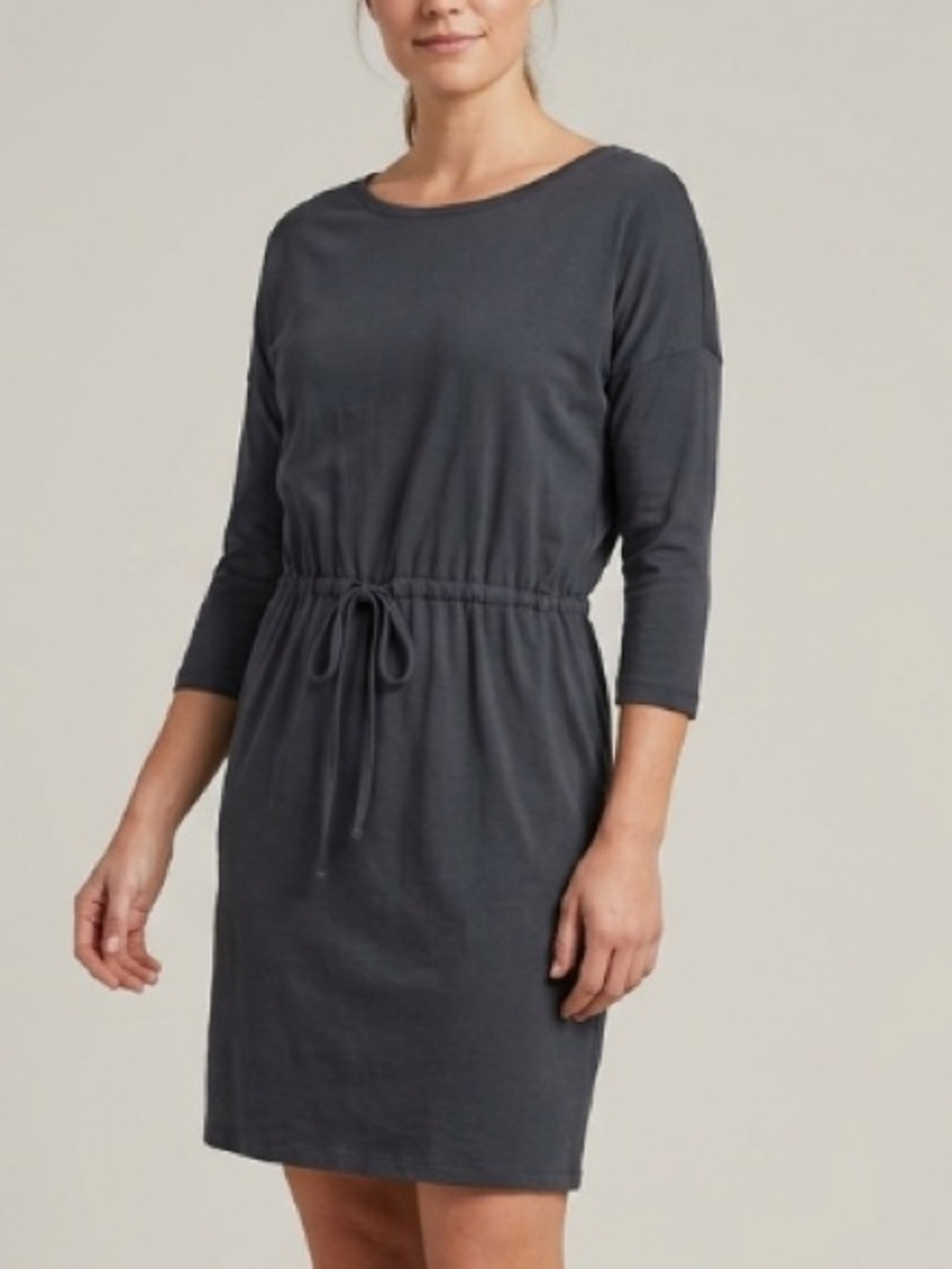 Only Brand Navy Blue 100% Cotton Dress with Cinch Waist